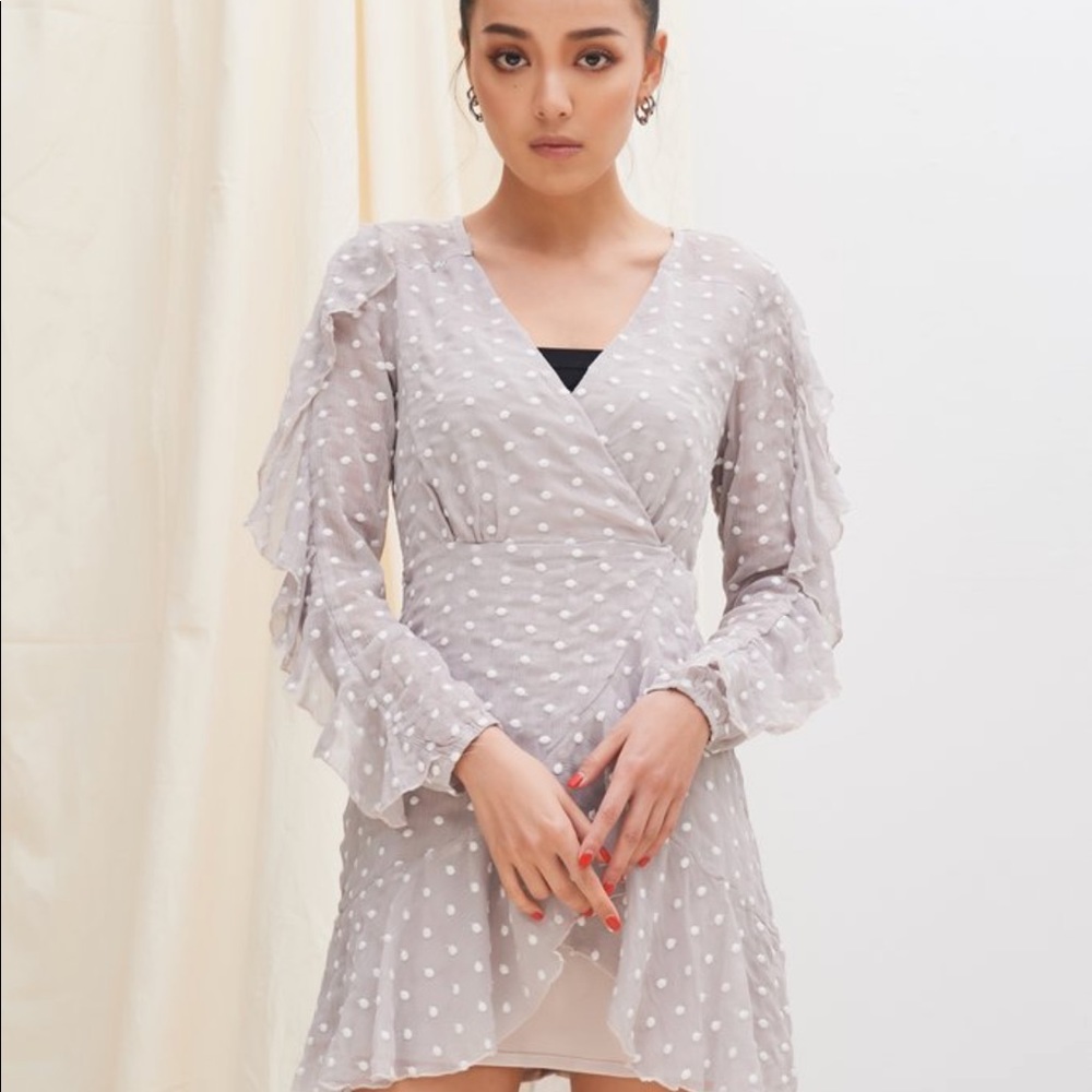 Polka dot chiffon dress